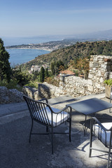 Naklejka premium The town of Taormina in Sicily, Italy