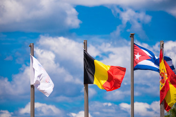 View of the flags, Vinales, Pinar del Rio, Cuba. Close-up.