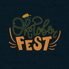 Vector illustration of Oktoberfest, logo. Typographical design, greeting inscription.