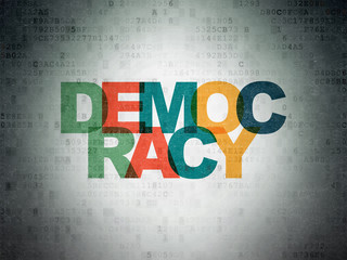 Political concept: Democracy on Digital Data Paper background