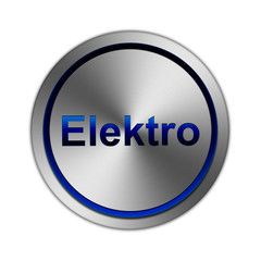 Button Elektro metallic silber mit blauem glow Effekt