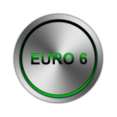 Button Euro 6 metallic silber mit grünem glow Effekt