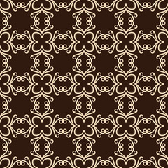 Vintage ornamental seamless vector pattern. Colored ornate background. Template can be used for wrapping paper, wallpaper, fabric, textile, flooring, oilcloth, tiling and other design.
