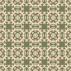 Fototapeta na wymiar Vintage ornamental seamless vector pattern. Colored ornate background. Template can be used for wrapping paper, wallpaper, fabric, textile, flooring, oilcloth, tiling and other design.