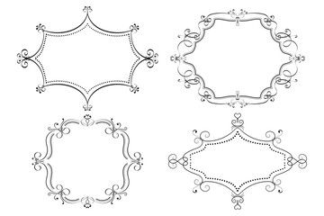 Ornamental frames with floral elements