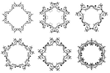 Vintage frames with floral elements