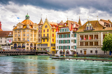 Beautiful river cityscape of Lucerne, Switzerland