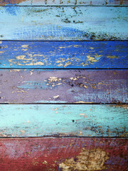Old painted wood texture / background / blue cyan magenta