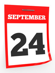 September 24. Calendar on white background.