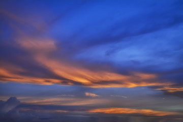 Fototapeta na wymiar Beautiful sunset clouds after storm
