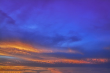 Naklejka na ściany i meble Beautiful sunset clouds after storm