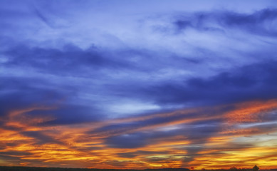 incredibly beautiful sunset, clouds at sunset, colorful sunset