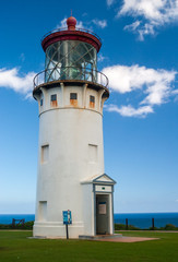 Fototapeta na wymiar Kilauea lighthouse on a sunny day in Kauai, Hawaii