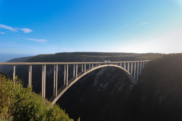 Fototapeta na wymiar The Bloukrans Bridge is an arch bridge located near Nature's Valley, Western Cape, South Africa.