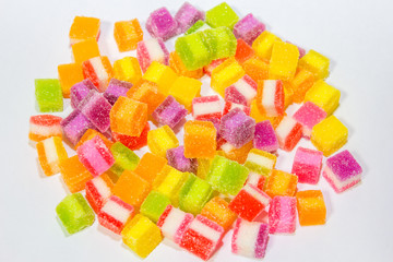 Yelly sweet candy on white background