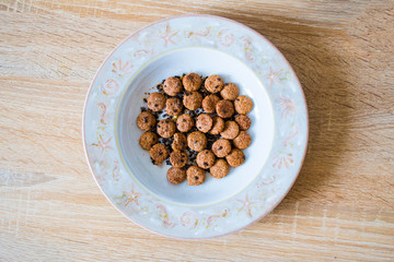 Breakfast in a plate with an ornament