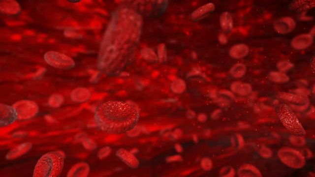 3d abstract red blood cells illustration. Medical background.