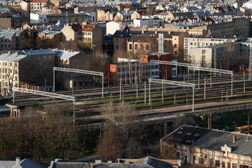 Roof view of riga railway station.