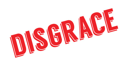 Disgrace rubber stamp. Grunge design with dust scratches. Effects can be easily removed for a clean, crisp look. Color is easily changed.