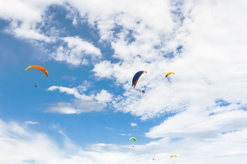 paraplane flying high up
