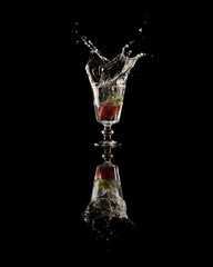 Strawberry Splash in Glass