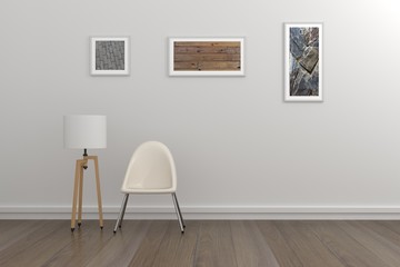 Empty room interior 3d render