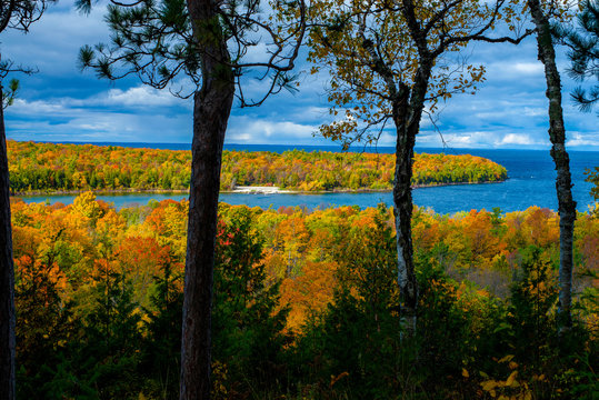 autumn overlook, peninsula state park., wisconsin