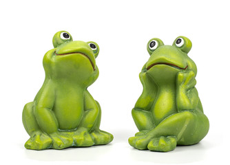 Frogs on a white background
