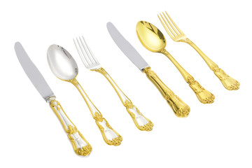 Silver cutlery.