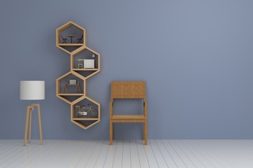 Empty room interior 3D rendering