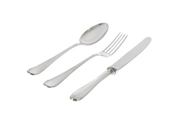 Silver cutlery.