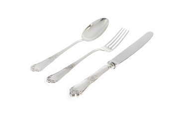 Silver cutlery.