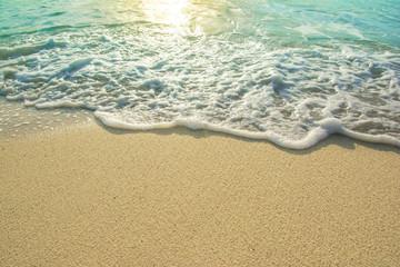 beautiful wave of ocean on the beach