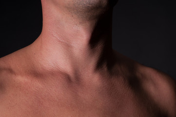 Man's neck - clean skin, body part