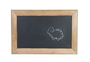 Sheep Drawing with Chalk on Blackboard with White Background