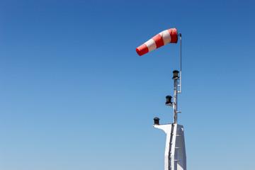 Wind gauge on the mast of the ship