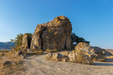 Large stones in the sunny valley, Crimea