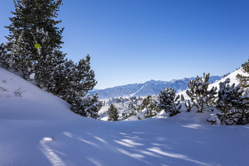 Alpen, Winter, Urlaub, Freizeit, Wandern, Schnee, Sonne