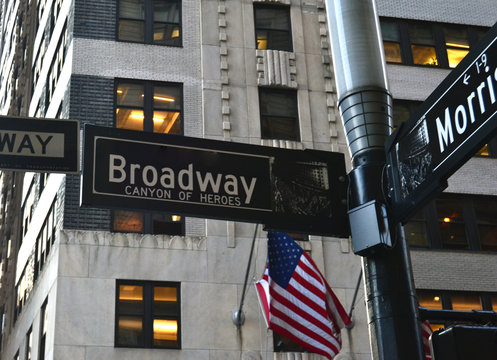 View of broadway street in Manhattan