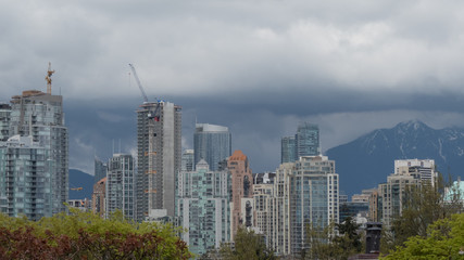 Obraz premium Modern architecture city design cranes city development Vancouver Canada May 2107