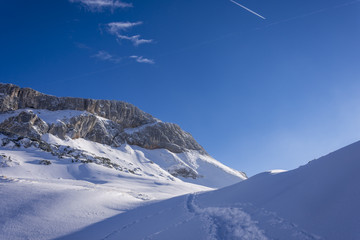 Alpen, Winter, Urlaub, Freizeit, Wandern, Schnee, Sonne, Halo, Rainbow