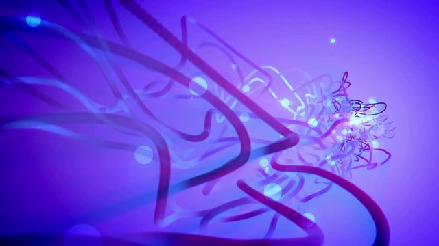 Abstract wires or cables in a perspective view through which there are the Internet or tv data signals. Loopable.