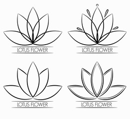 Floral Lotus Flower Logo abstract
