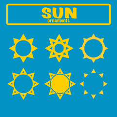 Sun ornamental signs and symbols