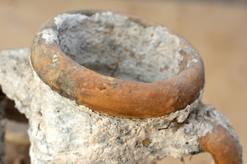 Detail of an old roman amphora