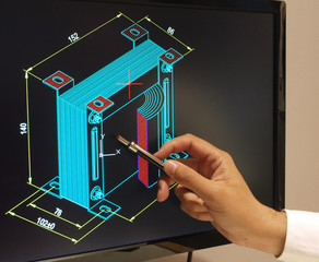 engineer working on electrical device design