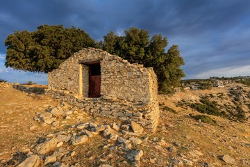 Fototapeta na wymiar Traditional houses in Kastro village, Greece