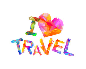 I love travel. Vector inscription