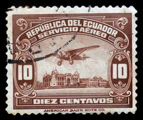 Airplane over Guayaquil, Ecuador