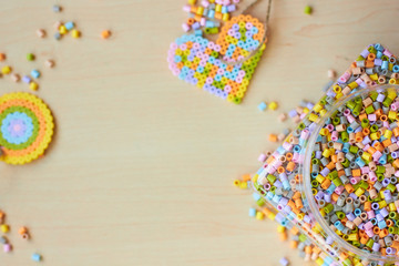 Fototapeta premium Background for needlework. Fine multicolored mosaic